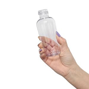 ljdeals 4 oz Clear Plastic Empty Bottles with Black Disc Top Caps – 6 Pack, BPA-Free, Made in USA Avelisse