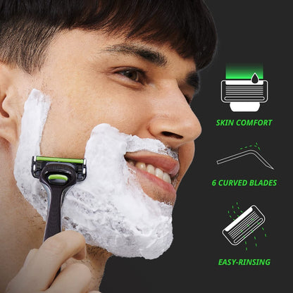 Dorco Pace 6 Pro Six-Blade Razor System with Trimmer – 2 Replacement Handles (Handles Only) Avelisse