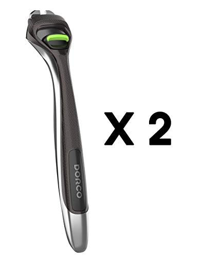 Dorco Pace 6 Pro Six-Blade Razor System with Trimmer – 2 Replacement Handles (Handles Only) Avelisse
