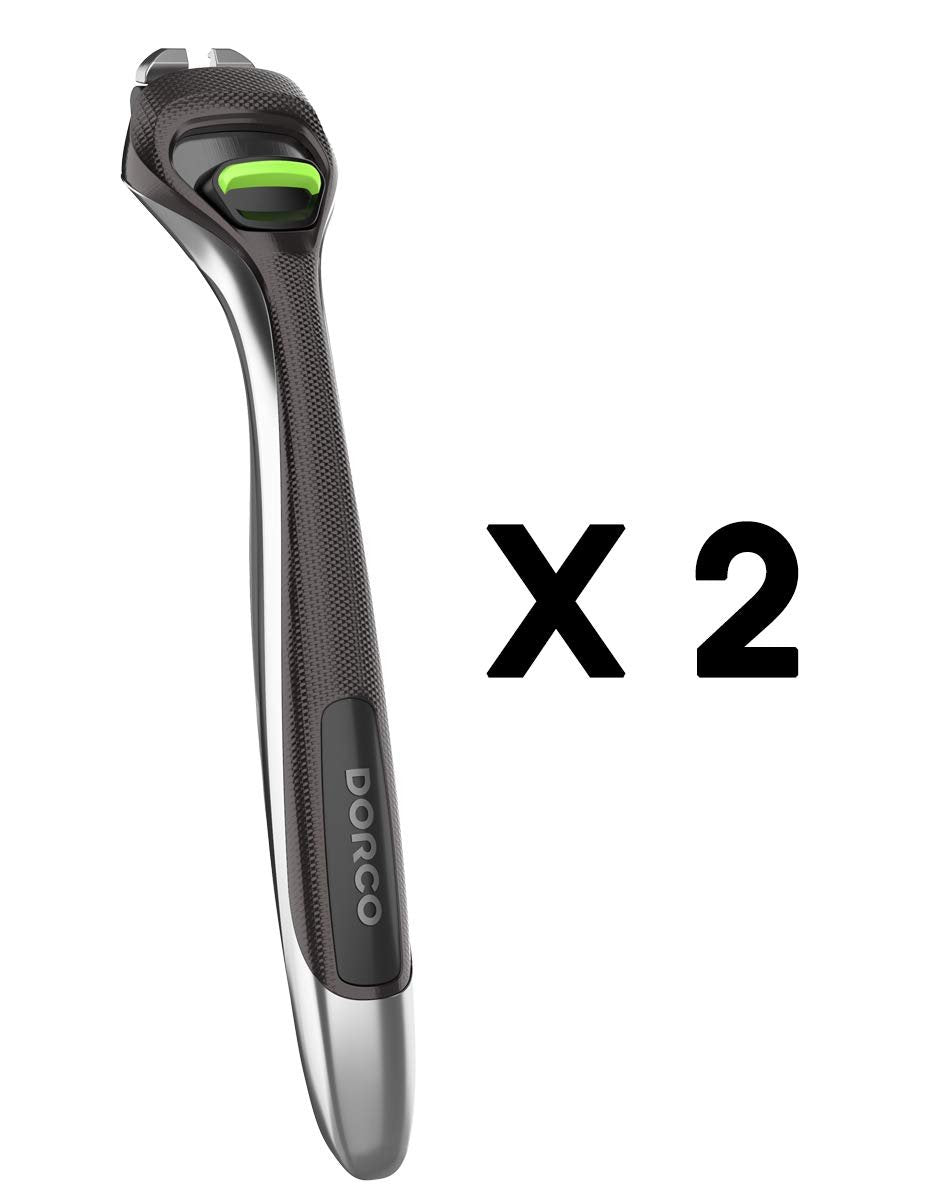 Dorco Pace 6 Pro Six-Blade Razor System with Trimmer – 2 Replacement Handles (Handles Only) Avelisse