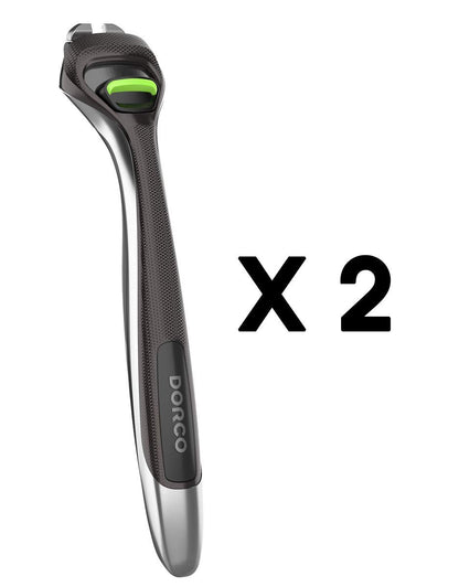 Dorco Pace 6 Pro Six-Blade Razor System with Trimmer – 2 Replacement Handles (Handles Only) Avelisse