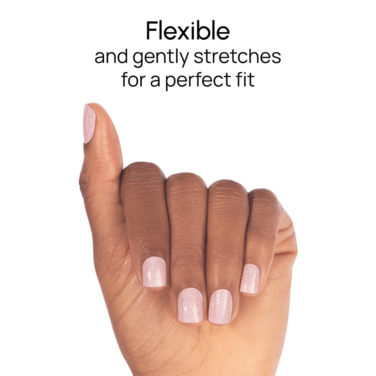 Color Street Blushing in Flushing Nail Strips – Pink with Silver Glitter, Chip-Resistant, Easy Application, 16 Pieces Avelisse