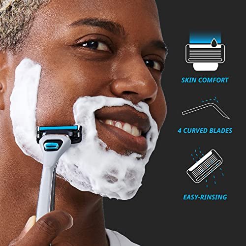 Dorco Pace 4 Pro Four-Blade Razor Shaving System – 2 Replacement Handles (Handles Only, Grey) Avelisse