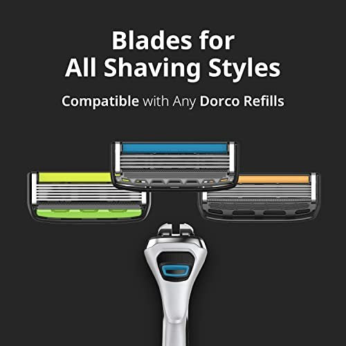 Dorco Pace 4 Pro Four-Blade Razor Shaving System – 2 Replacement Handles (Handles Only, Grey) Avelisse
