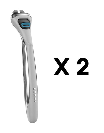 Dorco Pace 4 Pro Four-Blade Razor Shaving System – 2 Replacement Handles (Handles Only, Grey) Avelisse