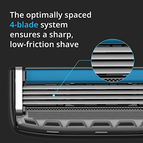 Dorco Pace 4 Pro Four-Blade Razor Shaving System – 2 Replacement Handles (Handles Only, Grey) Avelisse