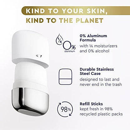 Dove Refillable Deodorant Starter Kit 0% Aluminum Sensitive Aluminum Free Deodorant - 1.13 oz
