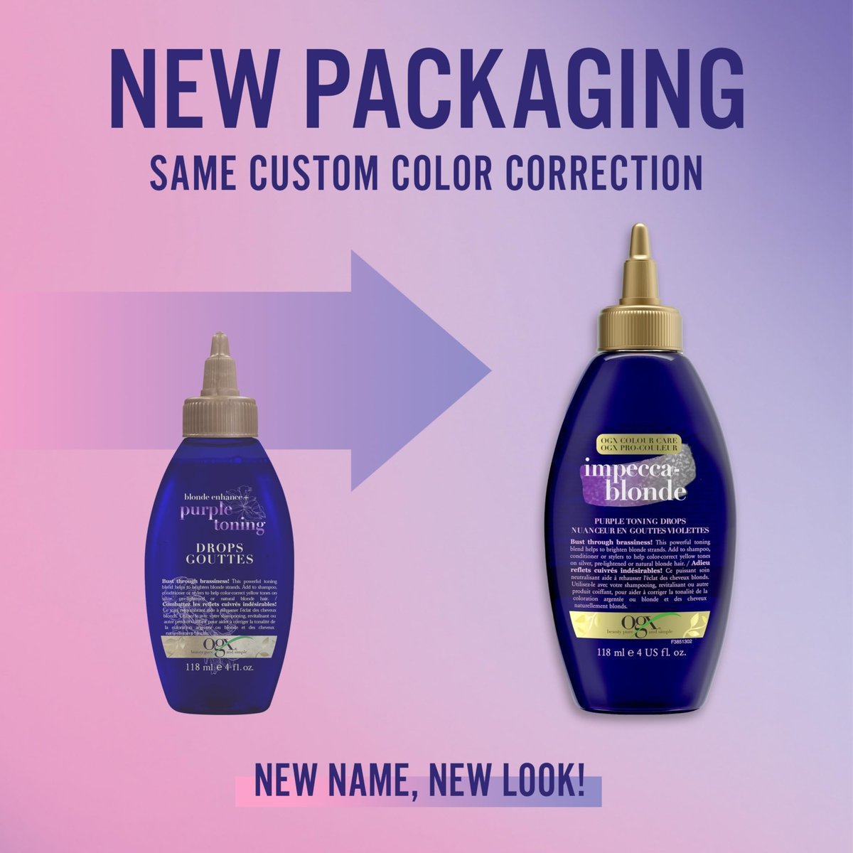 OGX Impecca-Blonde Purple Toning Drops for Blonde Enhance, 4 fl oz Avelisse