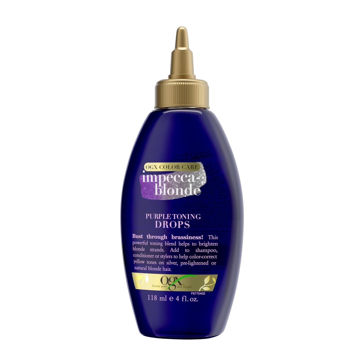 OGX Impecca-Blonde Purple Toning Drops for Blonde Enhance, 4 fl oz Avelisse