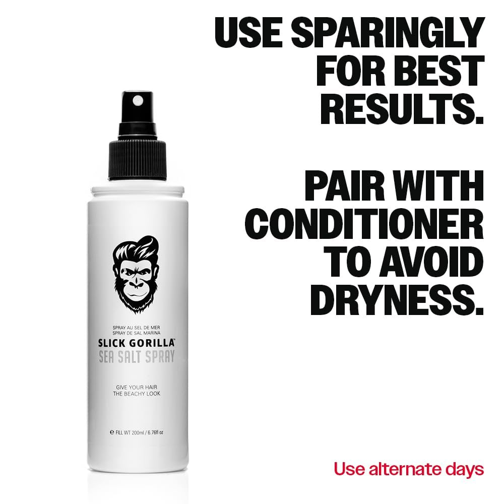 Slick Gorilla Sea Salt Spray for Men - 200ml (6.76 fl oz) Texturizing Hair Spray, Lightweight Volume Mist, Matte Finish, Natural Texture, Flexible Hold - görsel 15