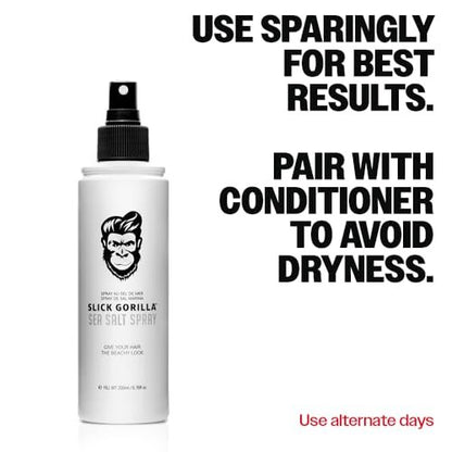 Slick Gorilla Sea Salt Spray for Men - 200ml (6.76 fl oz) Texturizing Hair Spray, Lightweight Volume Mist, Matte Finish, Natural Texture, Flexible Hold