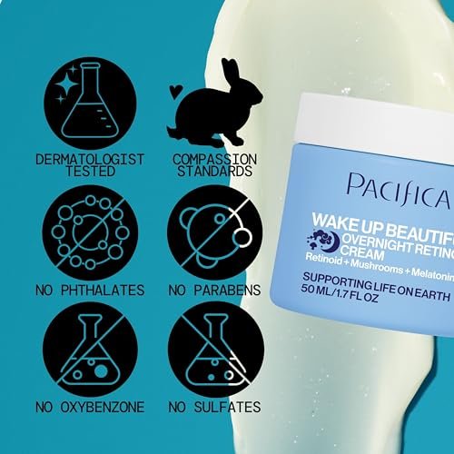 Pacifica Wake Up Beautiful Retinoid Night Cream – Overnight Anti-Aging Moisturizer with Hyaluronic Acid & Melatonin, Reduces Wrinkles & Fine Lines, Hydrating and Gentle for Dry or Mature Skin, Vegan Avelisse