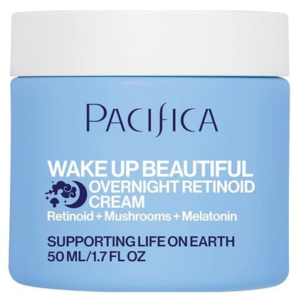Pacifica Wake Up Beautiful Retinoid Night Cream – Overnight Anti-Aging Moisturizer with Hyaluronic Acid & Melatonin, Reduces Wrinkles & Fine Lines, Hydrating and Gentle for Dry or Mature Skin, Vegan Avelisse