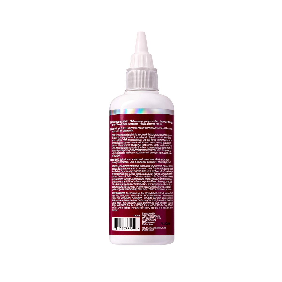 Red by Kiss Tintation Semi-Permanent Hair Color - Red Velvet, 2 Pack (5 Fl Oz Each) - Aloe Vera, Argan Oil, Olive Oil, Collagen & Keratin Infused - görsel 3