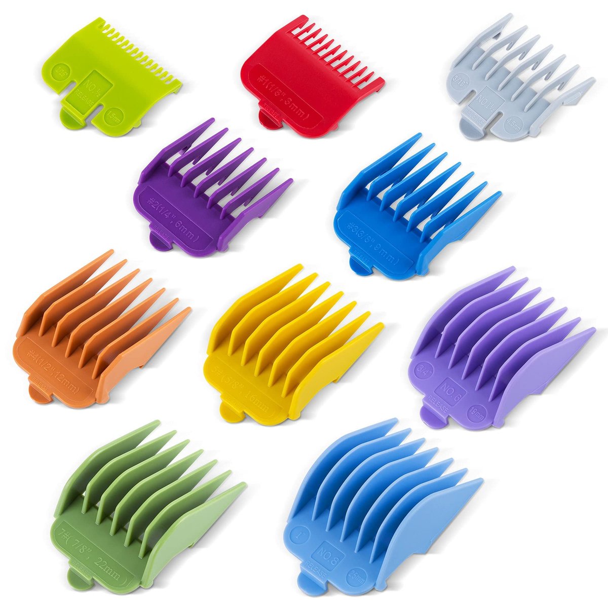 Professional Hair Clipper Guards Guide Combs – 10 Piece Set (1/16" to 1") for Wahl Clippers & Trimmers - görsel 2