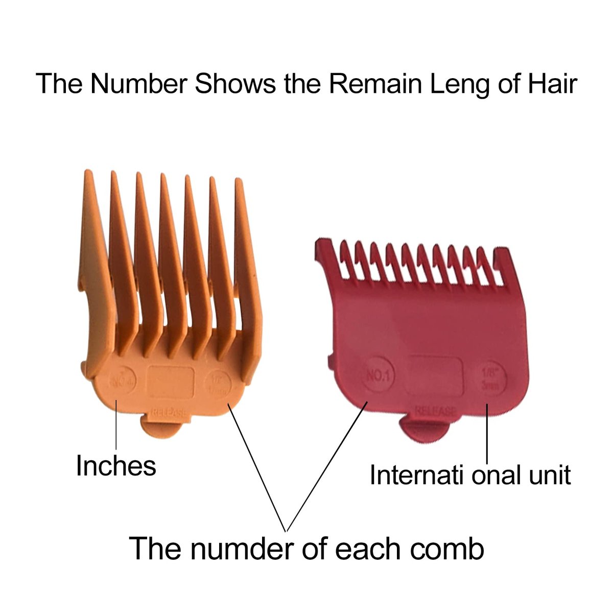 Professional Hair Clipper Guards Guide Combs – 10 Piece Set (1/16" to 1") for Wahl Clippers & Trimmers - görsel 8