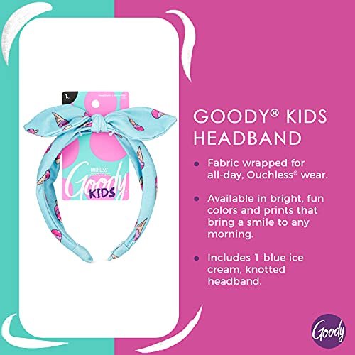 GOODY Kids Headband - Blue Ice Cream Print - Comfort Fit for All Day Wear - Secures All Hair Types - görsel 4