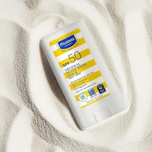 Mustela Baby Mineral Sunscreen Stick SPF 50 – Broad Spectrum, Fragrance-Free, Water Resistant – 0.6 oz Avelisse