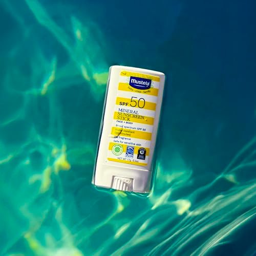 Mustela Baby Mineral Sunscreen Stick SPF 50 – Broad Spectrum, Fragrance-Free, Water Resistant – 0.6 oz Avelisse