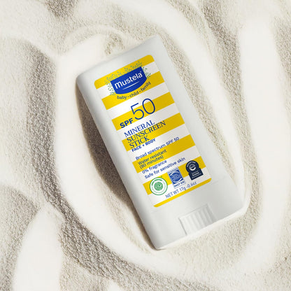 Mustela Baby Mineral Sunscreen Stick SPF 50 – Broad Spectrum, Fragrance-Free, Water Resistant – 0.6 oz Avelisse