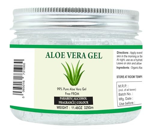 Raslok 99% Pure Aloe Vera Gel for Face, Skin, and Hair - 11.46 oz, Non-Sticky Moisturizer - görsel 2