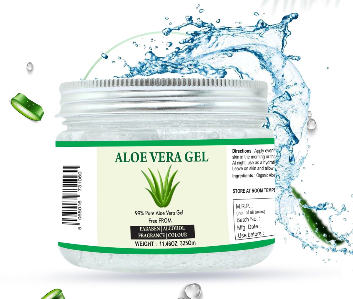 Raslok 99% Pure Aloe Vera Gel for Face, Skin, and Hair - 11.46 oz, Non-Sticky Moisturizer - görsel 3