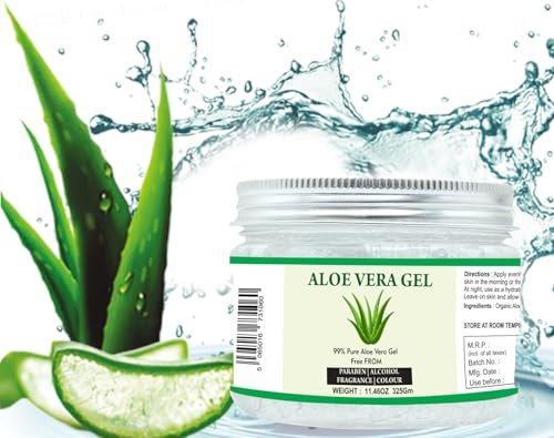 Raslok 99% Pure Aloe Vera Gel for Face, Skin, and Hair - 11.46 oz, Non-Sticky Moisturizer - görsel 8