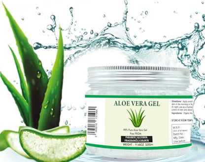 Raslok 99% Pure Aloe Vera Gel for Face, Skin, and Hair - 11.46 oz, Non-Sticky Moisturizer