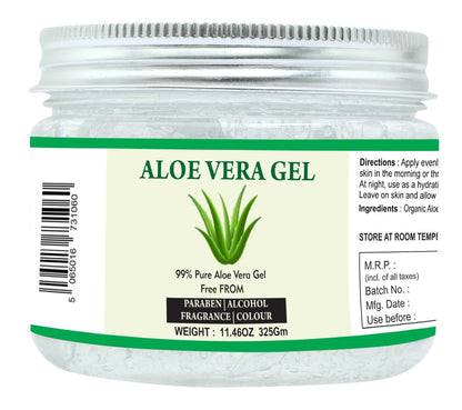 Raslok 99% Pure Aloe Vera Gel for Face, Skin, and Hair - 11.46 oz, Non-Sticky Moisturizer