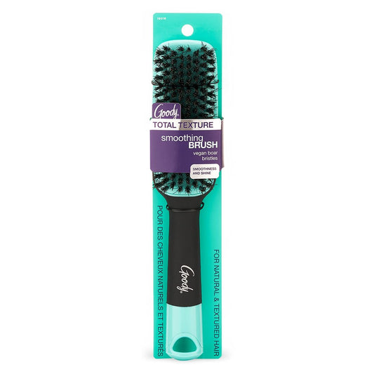Goody x Total Texture Smoothing Brush – Vegan Boar Bristles for Natural & Textured Hair, Enhances Shine