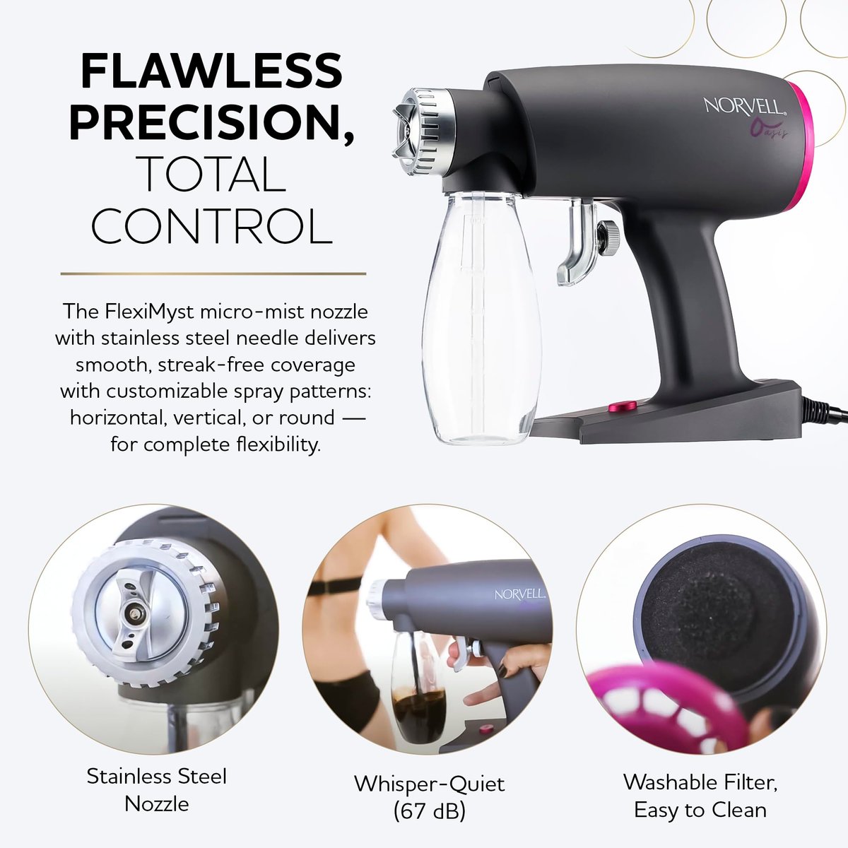 Norvell Oasis Spray Tan Machine Kit with Cosmo Airbrush Spray Tanning Solution – Professional Sunless Tanning System Avelisse