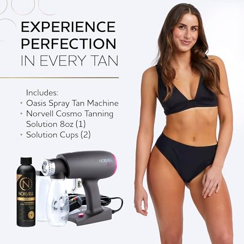 Norvell Oasis Spray Tan Machine Kit with Cosmo Airbrush Spray Tanning Solution – Professional Sunless Tanning System Avelisse