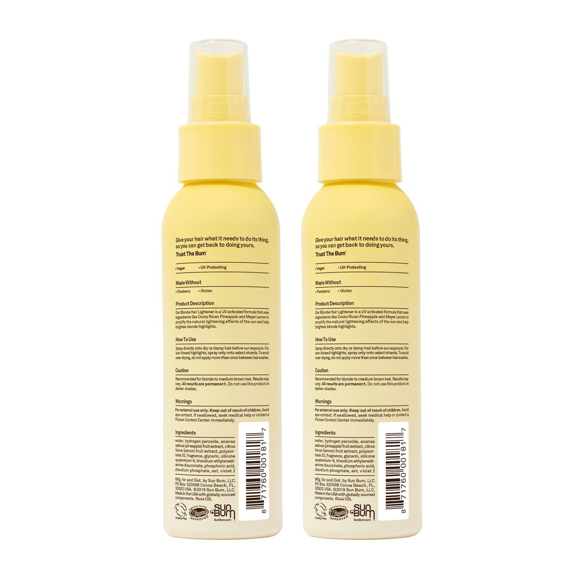Sun Bum Blonde Hair Lightener - Vegan, Paraben, Gluten and Cruelty-Free Color Enhancing Brightener for Blondes, 2 Pack Avelisse