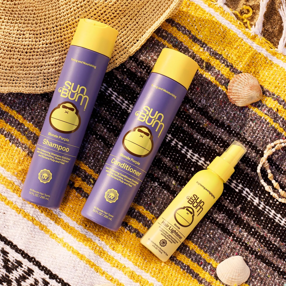 Sun Bum Blonde Hair Lightener - Vegan, Paraben, Gluten and Cruelty-Free Color Enhancing Brightener for Blondes, 2 Pack Avelisse
