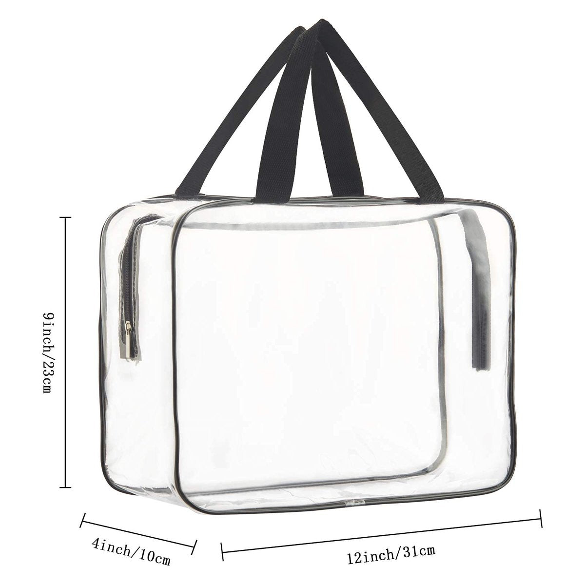 HAOGUAGUA 2-Piece Large Clear Makeup Cosmetic Organizer Bag - Waterproof Transparent Plastic Tote for Travel & Storage - görsel 3