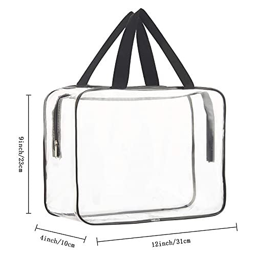HAOGUAGUA 2-Piece Large Clear Makeup Cosmetic Organizer Bag - Waterproof Transparent Plastic Tote for Travel & Storage - görsel 4