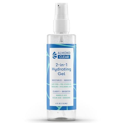 Almond Clear 2-in-1 Hydrating Gel | Lightweight Mandelic Acid Moisturizer for Oily, Blemish-Prone Skin | Aloe Vera, Squalane, Hyaluronic Acid, Bakuchiol | 4 oz Avelisse