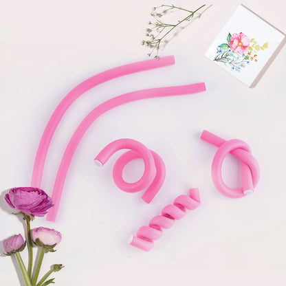 30-Pack 9.45-Inch Flexi Rods Curlers Set for Short and Long Hair - No Heat Foam Rollers with Steel Comb - Buytta
