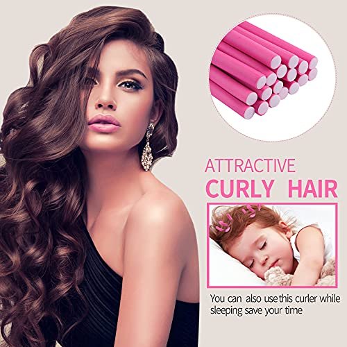 30-Pack 9.45-Inch Flexi Rods Curlers Set for Short and Long Hair - No Heat Foam Rollers with Steel Comb - Buytta - görsel 8