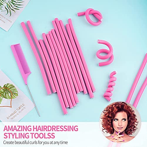 30-Pack 9.45-Inch Flexi Rods Curlers Set for Short and Long Hair - No Heat Foam Rollers with Steel Comb - Buytta - görsel 16