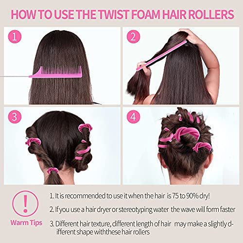 30-Pack 9.45-Inch Flexi Rods Curlers Set for Short and Long Hair - No Heat Foam Rollers with Steel Comb - Buytta - görsel 10