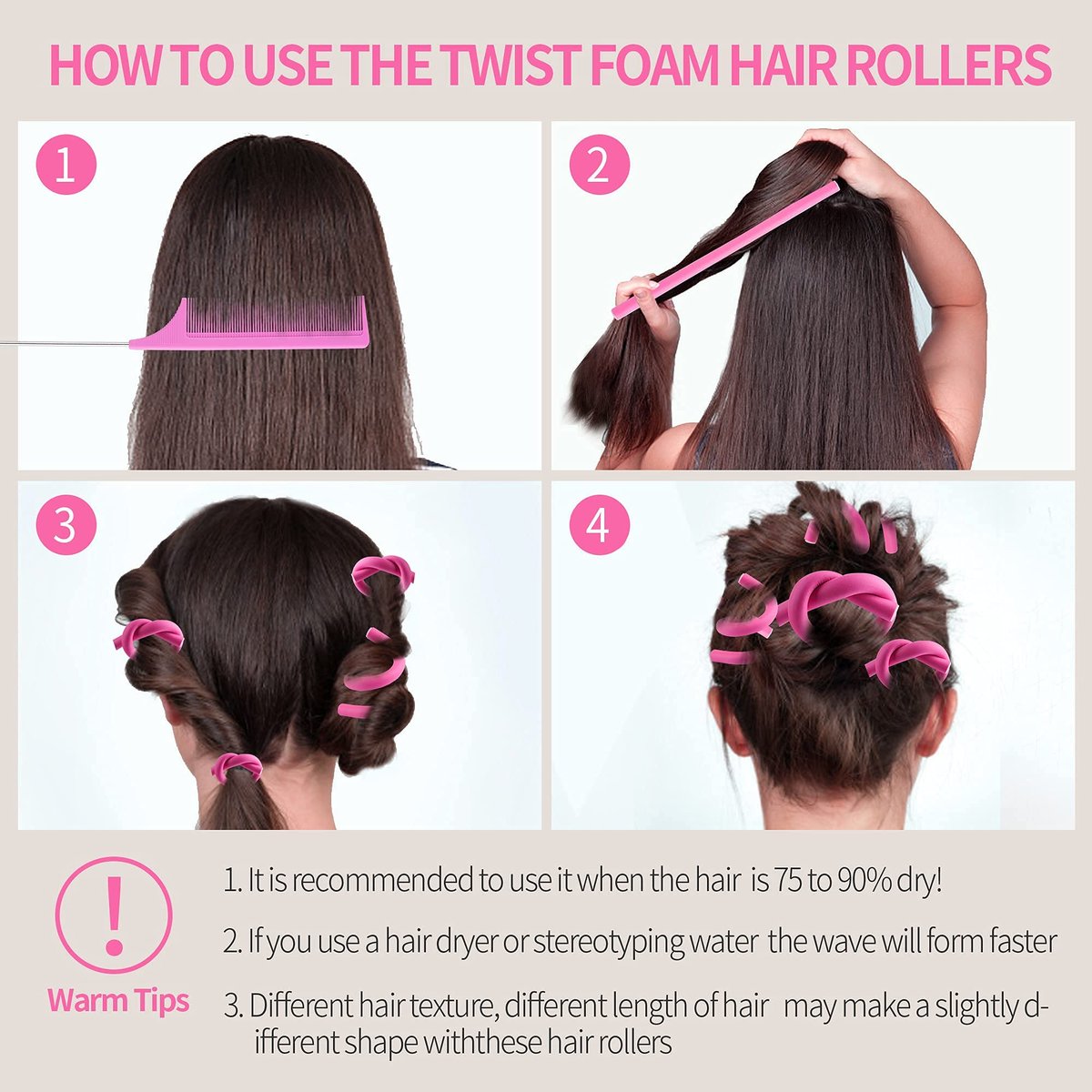 30-Pack 9.45-Inch Flexi Rods Curlers Set for Short and Long Hair - No Heat Foam Rollers with Steel Comb - Buytta - görsel 9