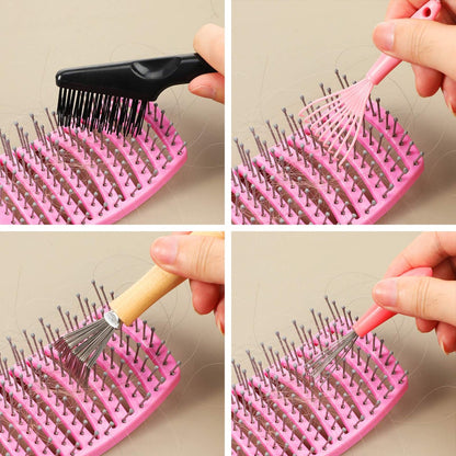 5-Piece Comb Cleaner Set for Hairbrushes - Rake, Brush & Tool for Removing Hair and Dust - Home and Salon Use