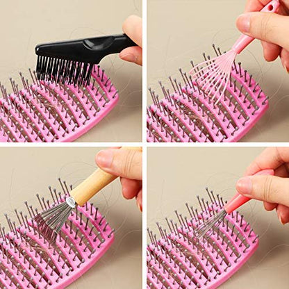 5-Piece Comb Cleaner Set for Hairbrushes - Rake, Brush & Tool for Removing Hair and Dust - Home and Salon Use