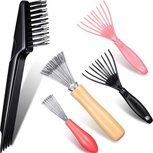 5-Piece Comb Cleaner Set for Hairbrushes - Rake, Brush & Tool for Removing Hair and Dust - Home and Salon Use - görsel 2