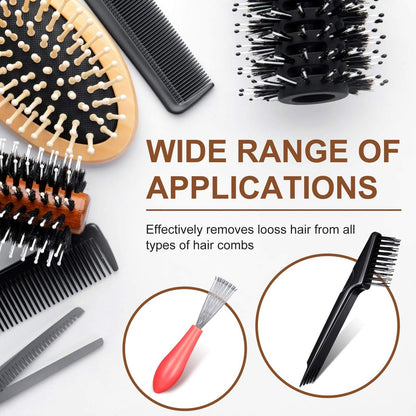 5-Piece Comb Cleaner Set for Hairbrushes - Rake, Brush & Tool for Removing Hair and Dust - Home and Salon Use