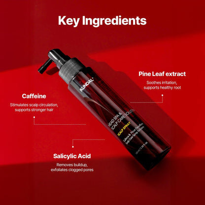 Kundal Caffeine Hair Loss Scalp Tonic - Soothes Scalp, Stimulates Hair Follicles with Vitamin B3, Tea Tree & Peppermint Oil, Korean Hair Care, 3.38 Fl Oz Avelisse