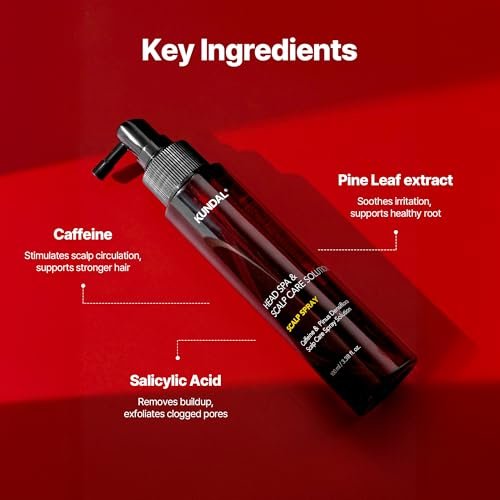 Kundal Caffeine Hair Loss Scalp Tonic - Soothes Scalp, Stimulates Hair Follicles with Vitamin B3, Tea Tree & Peppermint Oil, Korean Hair Care, 3.38 Fl Oz Avelisse