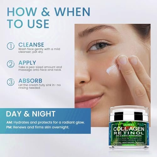 AIWEI Face Moisturizer Collagen Cream - Hydrating Day & Night Cream with Retinol and Hyaluronic Acid for Men & Women - 1.7 oz - görsel 16