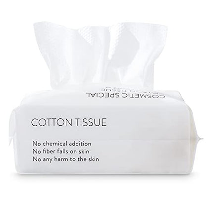 Soft Cotton Disposable Face Towels - 100 Count Facial Cleansing Cloths for Travel, Office & Makeup Removal